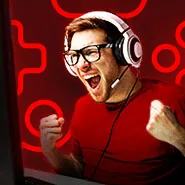 Ficha de eSports con un jugador celebrando frente a la pantalla