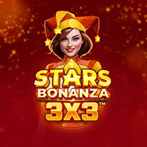 Carátula de Stars Bonanza 3x3 con una arlequina sobre fondo rojo
